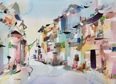 Chiayee Lam, Lively Reflections of George Town's History 1, 28 x 38 cm, Watercolour on paper