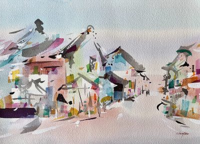 Chiayee Lam, Lively Reflections of George Town's History 4, 28 x 38 cm, Watercolour on paper