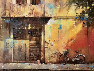 Lai Hui Xin, Pedals and Pathways George Town Vintage Bikes 3, 30 x 40 cm, Mixed Medium