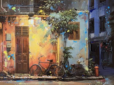 Lai Hui Xin, Pedals and Pathways George Town Vintage Bikes 4, 30 x 40 cm, Mixed Medium