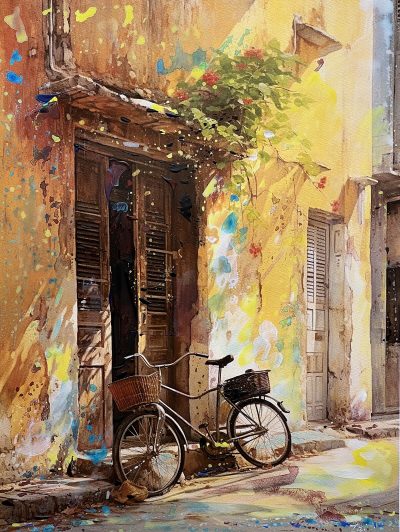 Lai Hui Xin, Pedals and Pathways George Town Vintage Bikes 7, 30 x 40 cm, Mixed Medium